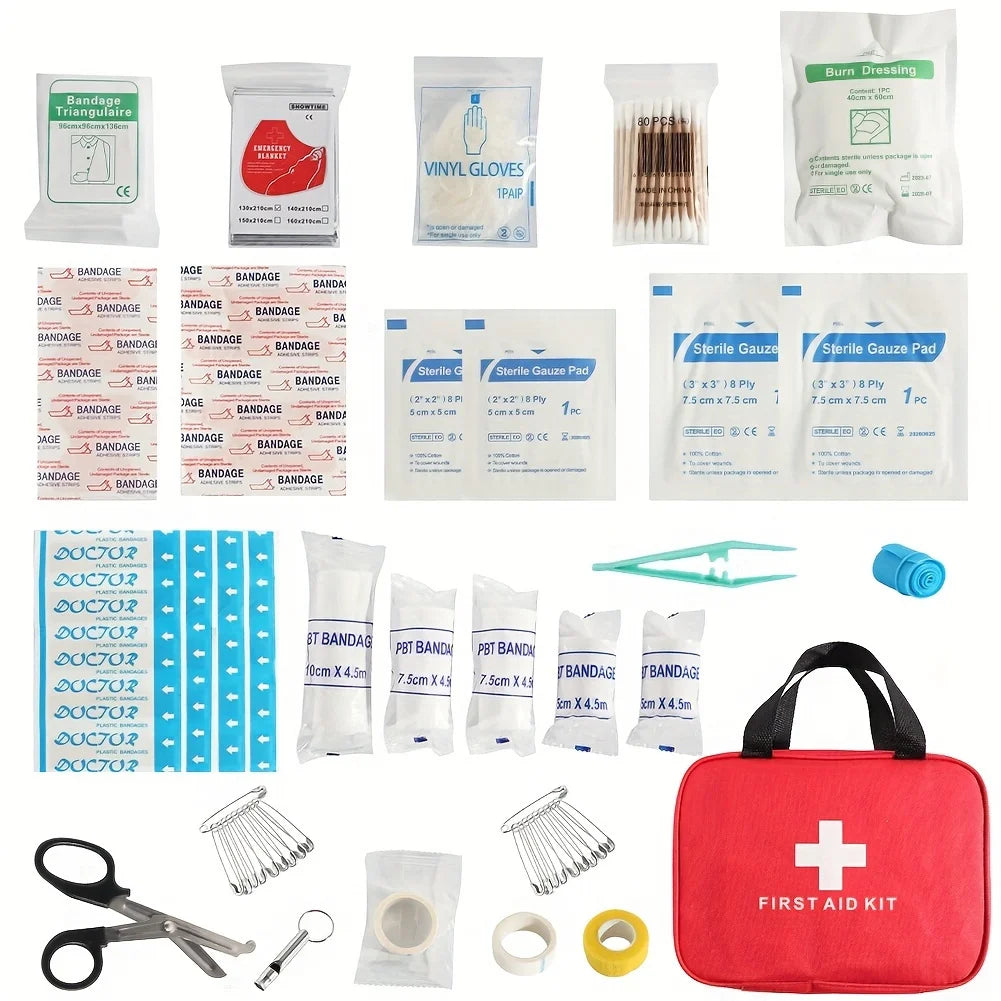 Portable Emergency First Aid Kit – Medical Bag for Home, Travel, Camping & Survival